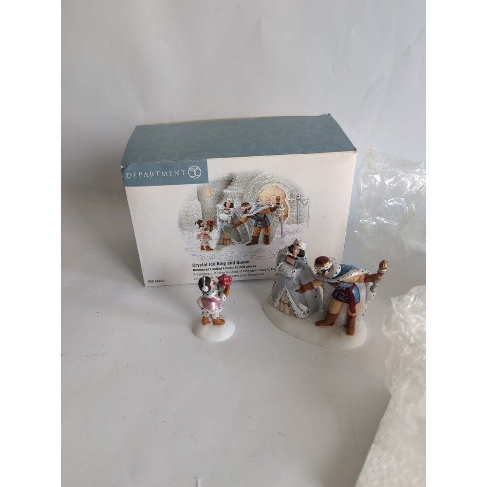 Dept 56 Snow Heritage Village CRYSTAL ICE KING AND QUEEN #58976 Limited Edition!